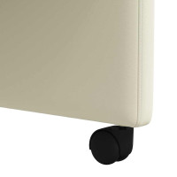 Produktbild för Matstolar med hjul 2 pcs Kräm 58 x 65 x 98 cm Konstläder