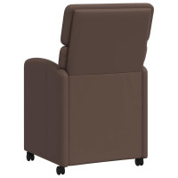 Produktbild för Matstolar med hjul 2 pcs Brun 58 x 65 x 98 cm Konstläder