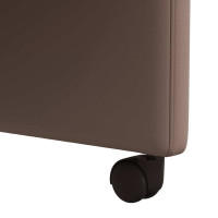 Produktbild för Matstolar med hjul 2 pcs Brun 58 x 65 x 98 cm Konstläder