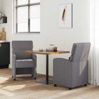Produktbild för Matstolar med hjul 2 pcs Grå 58 x 65 x 98 cm Konstläder