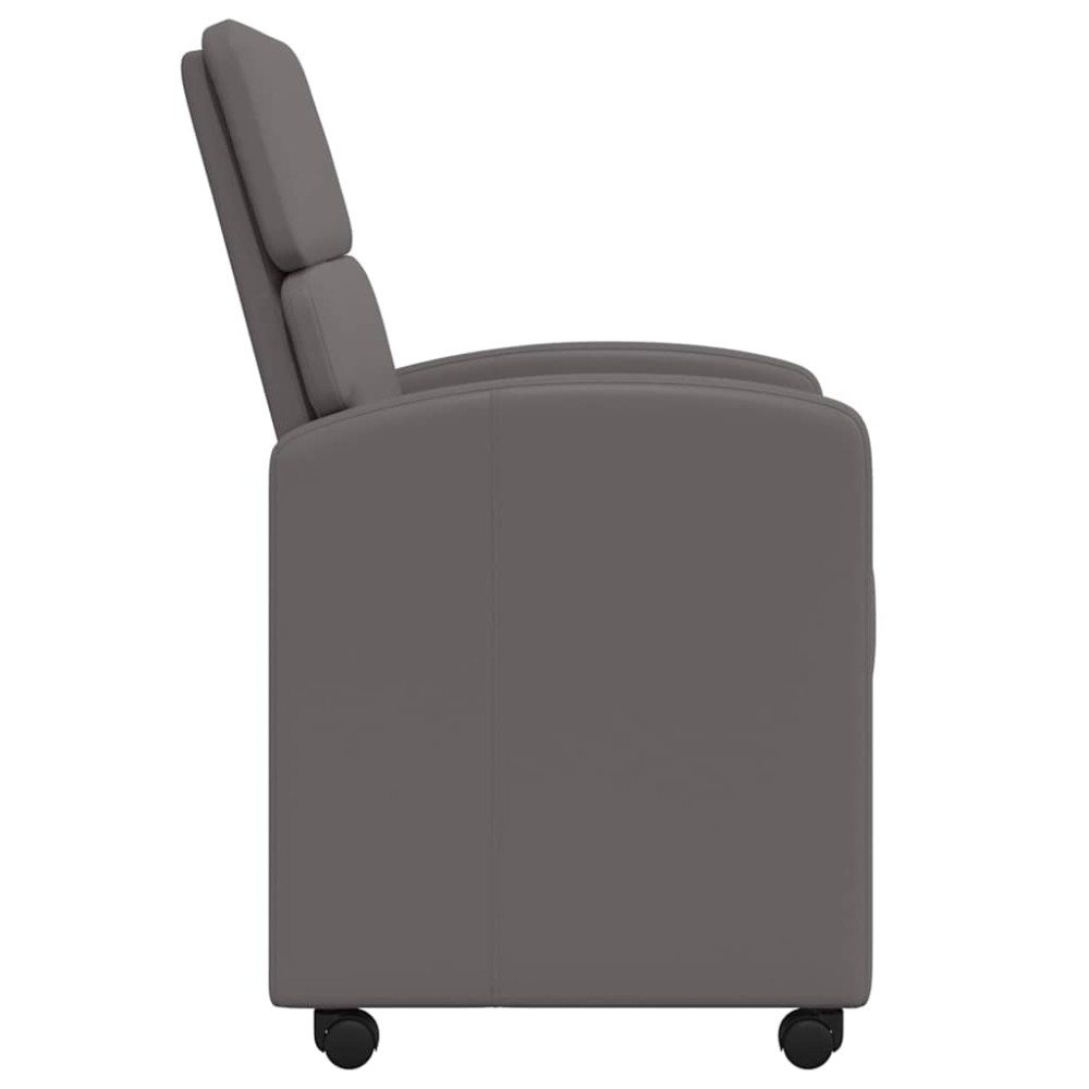 Produktbild för Matstolar med hjul 2 pcs Grå 58 x 65 x 98 cm Konstläder