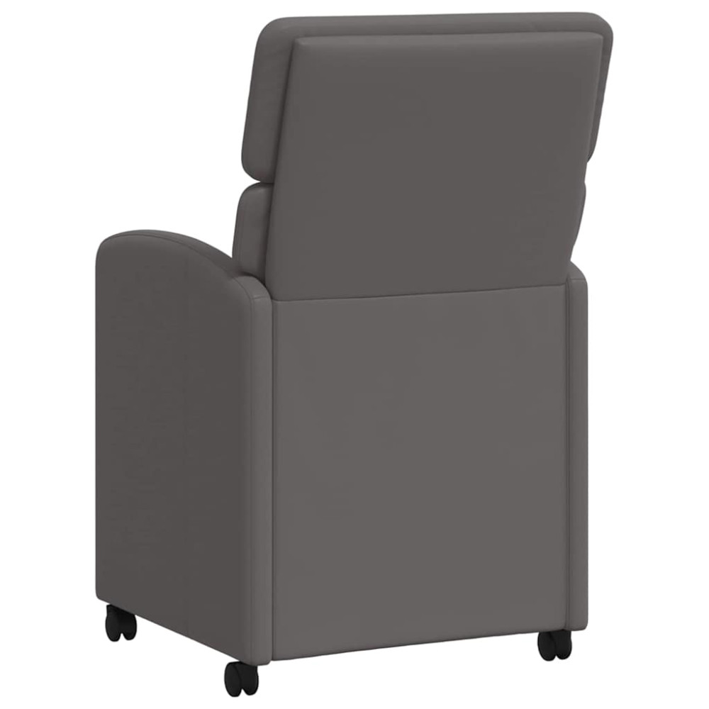 Produktbild för Matstolar med hjul 2 pcs Grå 58 x 65 x 98 cm Konstläder