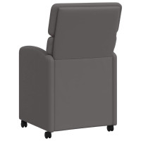 Produktbild för Matstolar med hjul 2 pcs Grå 58 x 65 x 98 cm Konstläder