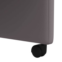 Produktbild för Matstolar med hjul 2 pcs Grå 58 x 65 x 98 cm Konstläder