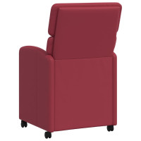 Produktbild för Matstolar med hjul 2 pcs Vinröd 58 x 65 x 98 cm Konstläder