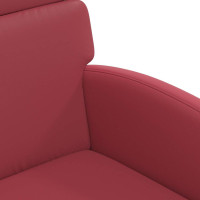 Produktbild för Matstolar med hjul 2 pcs Vinröd 58 x 65 x 98 cm Konstläder