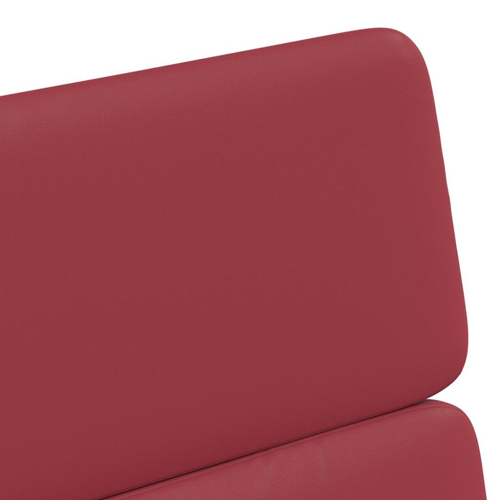 Produktbild för Matstolar med hjul 2 pcs Vinröd 58 x 65 x 98 cm Konstläder