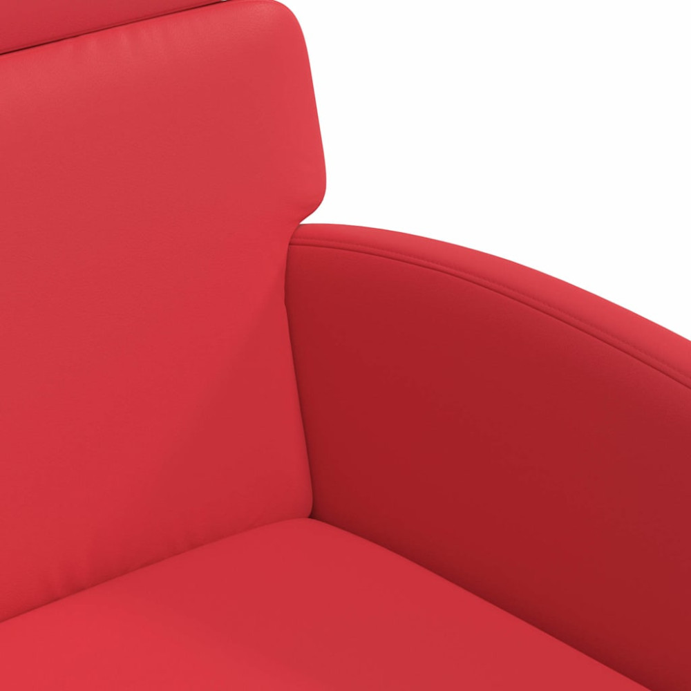 Produktbild för Matstolar med hjul 2 pcs Röd 58 x 65 x 98 cm Konstläder