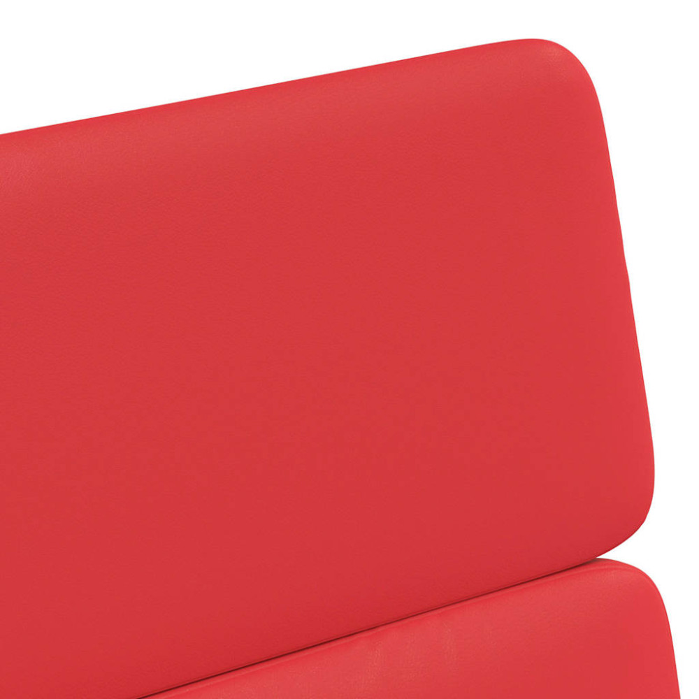 Produktbild för Matstolar med hjul 2 pcs Röd 58 x 65 x 98 cm Konstläder