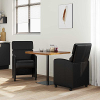 Produktbild för Matstolar med hjul 2 pcs Svart 58 x 65 x 98 cm Konstläder