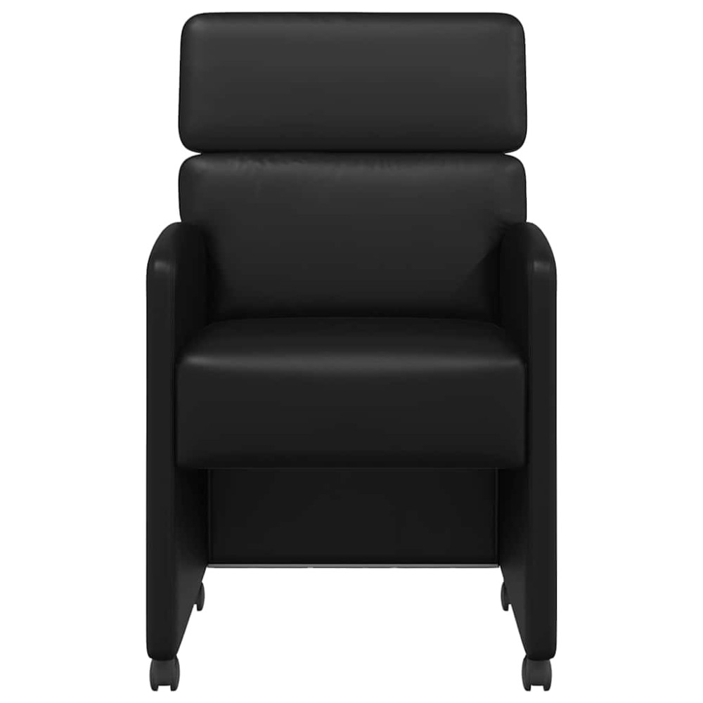 Produktbild för Matstolar med hjul 2 pcs Svart 58 x 65 x 98 cm Konstläder