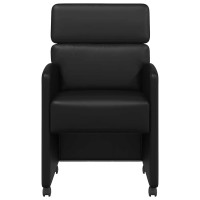 Produktbild för Matstolar med hjul 2 pcs Svart 58 x 65 x 98 cm Konstläder