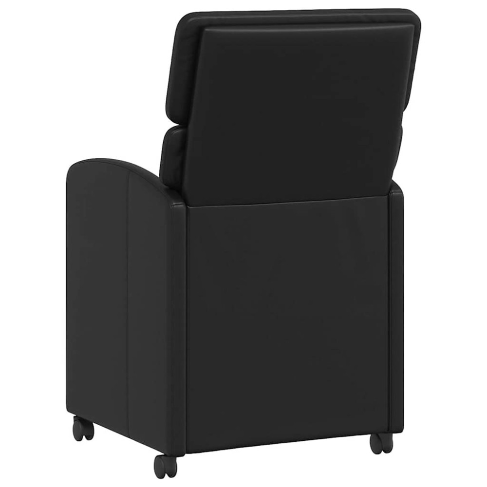Produktbild för Matstolar med hjul 2 pcs Svart 58 x 65 x 98 cm Konstläder