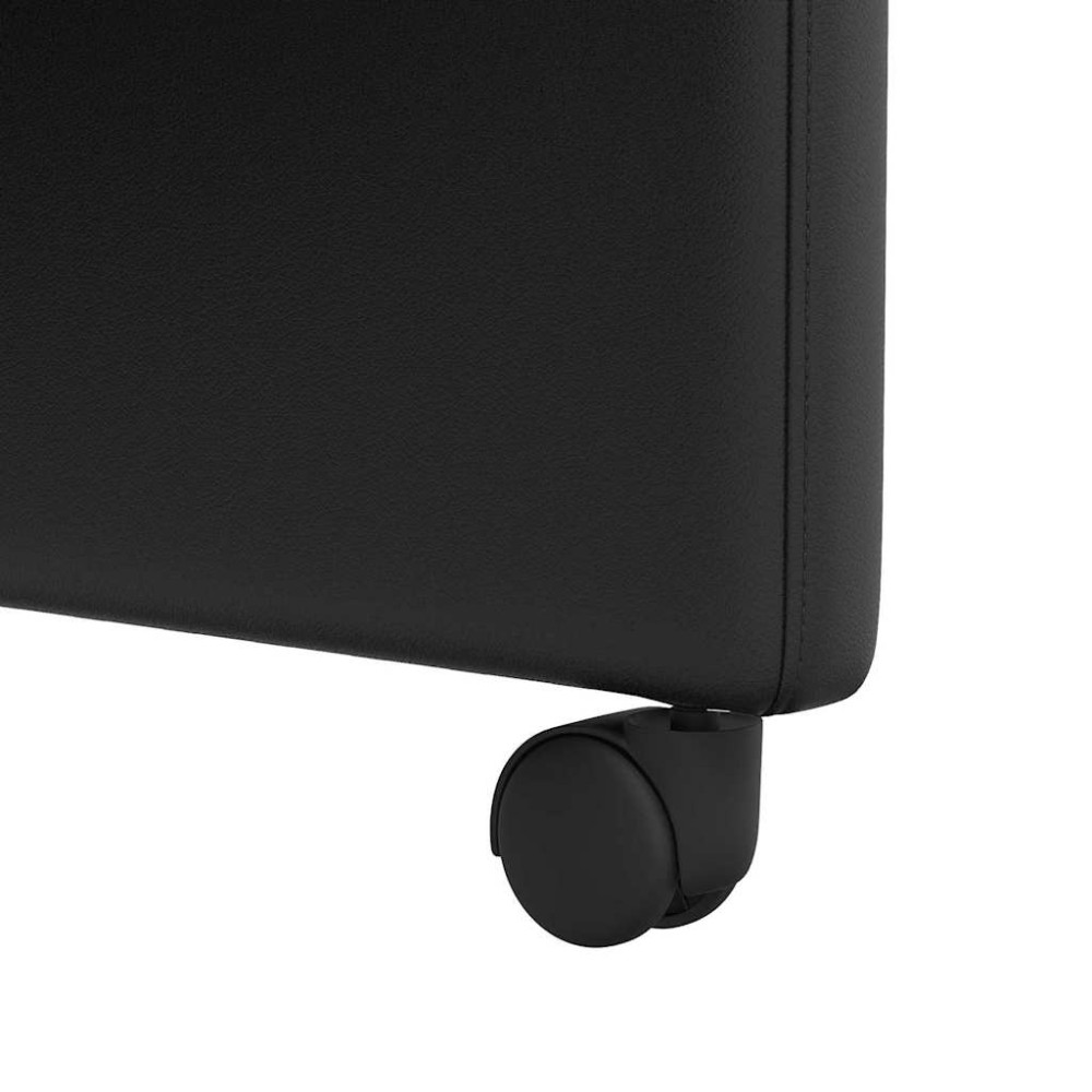 Produktbild för Matstolar med hjul 2 pcs Svart 58 x 65 x 98 cm Konstläder