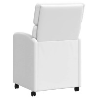 Produktbild för Matstolar med hjul 2 pcs Vit 58 x 65 x 98 cm Konstläder