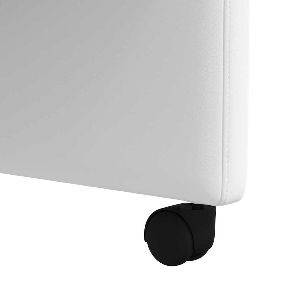 Produktbild för Matstolar med hjul 2 pcs Vit 58 x 65 x 98 cm Konstläder