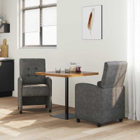 Produktbild för Matstolar med hjul 2 pcs Svart 58 x 67 x 97 cm Konstläder