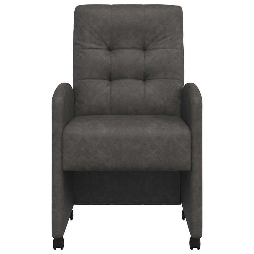 Produktbild för Matstolar med hjul 2 pcs Svart 58 x 67 x 97 cm Konstläder