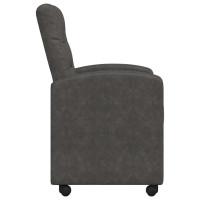Produktbild för Matstolar med hjul 2 pcs Svart 58 x 67 x 97 cm Konstläder