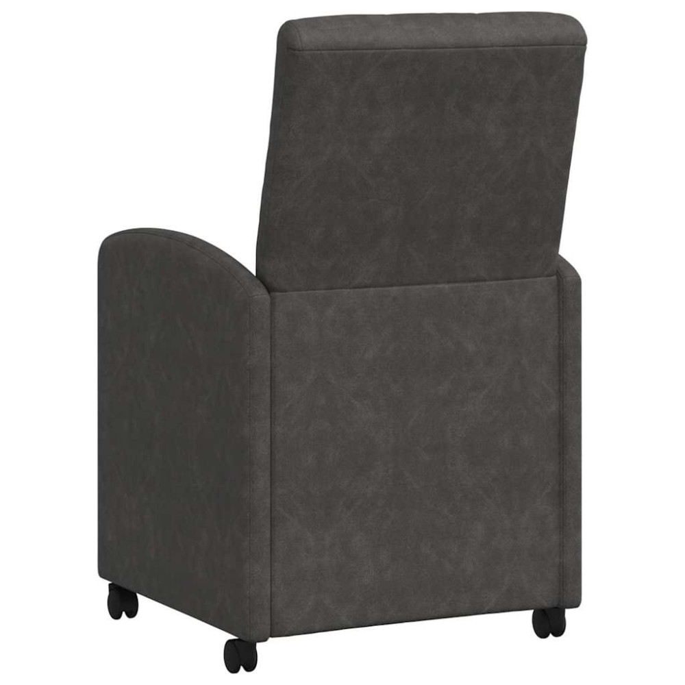 Produktbild för Matstolar med hjul 2 pcs Svart 58 x 67 x 97 cm Konstläder