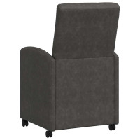 Produktbild för Matstolar med hjul 2 pcs Svart 58 x 67 x 97 cm Konstläder
