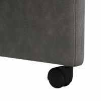 Produktbild för Matstolar med hjul 2 pcs Svart 58 x 67 x 97 cm Konstläder
