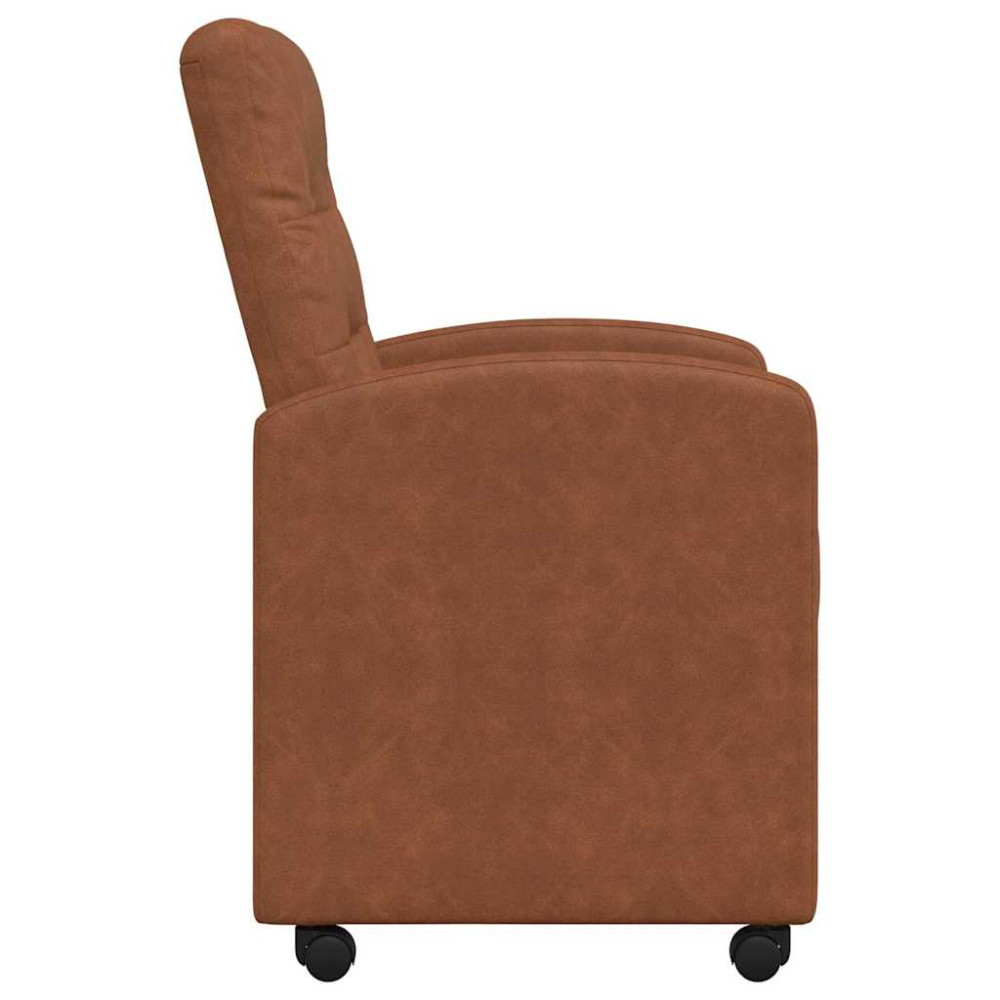 Produktbild för Matstolar med hjul 2 pcs Brun 58 x 67 x 97 cm Konstläder