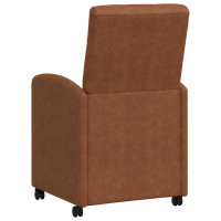 Produktbild för Matstolar med hjul 2 pcs Brun 58 x 67 x 97 cm Konstläder
