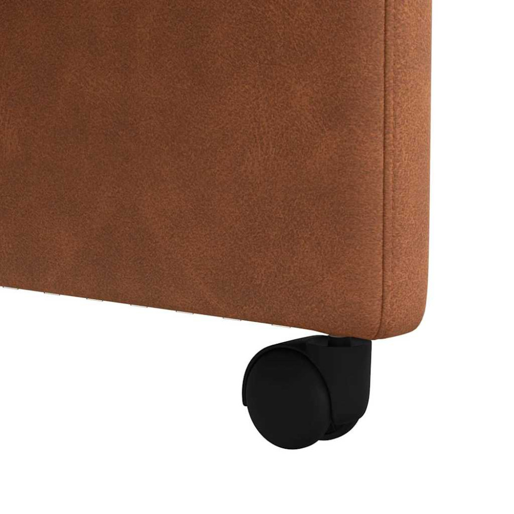 Produktbild för Matstolar med hjul 2 pcs Brun 58 x 67 x 97 cm Konstläder