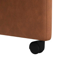 Produktbild för Matstolar med hjul 2 pcs Brun 58 x 67 x 97 cm Konstläder