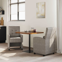 Produktbild för Matstolar med hjul 2 pcs Grå 58 x 67 x 97 cm Konstläder