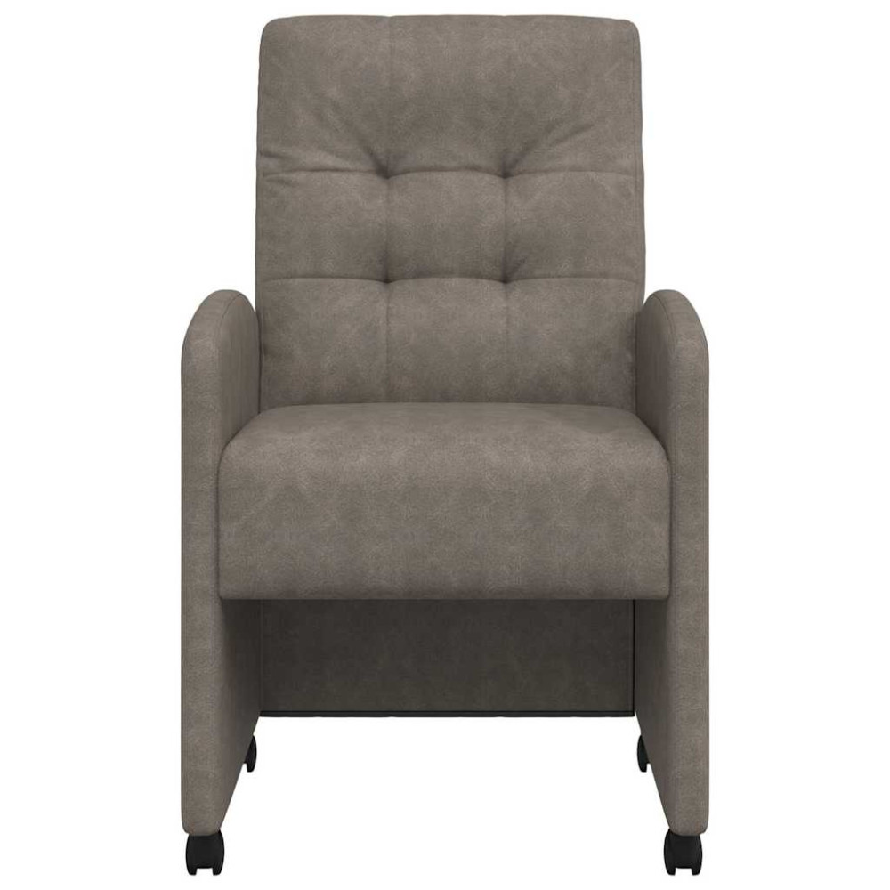 Produktbild för Matstolar med hjul 2 pcs Grå 58 x 67 x 97 cm Konstläder