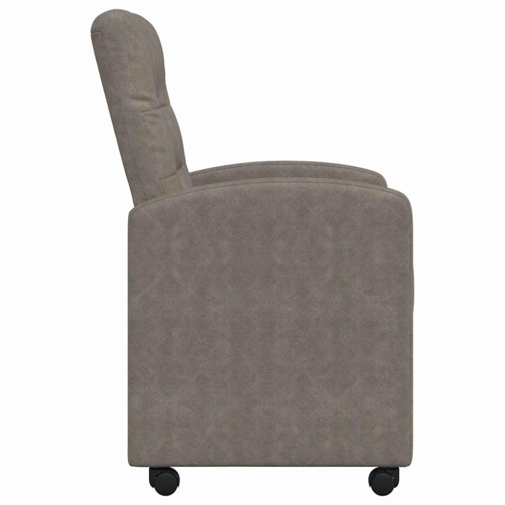 Produktbild för Matstolar med hjul 2 pcs Grå 58 x 67 x 97 cm Konstläder