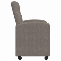 Produktbild för Matstolar med hjul 2 pcs Grå 58 x 67 x 97 cm Konstläder