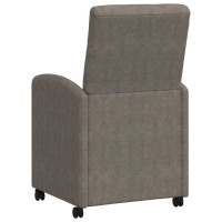 Produktbild för Matstolar med hjul 2 pcs Grå 58 x 67 x 97 cm Konstläder