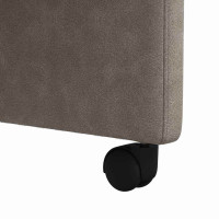 Produktbild för Matstolar med hjul 2 pcs Grå 58 x 67 x 97 cm Konstläder