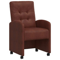 Produktbild för Matstolar med hjul med hjul 2 pcs Skinande brun 58 x 67 x 97 cm