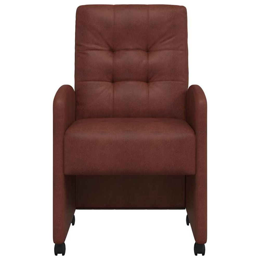 Produktbild för Matstolar med hjul med hjul 2 pcs Skinande brun 58 x 67 x 97 cm