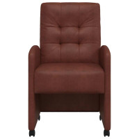 Produktbild för Matstolar med hjul med hjul 2 pcs Skinande brun 58 x 67 x 97 cm