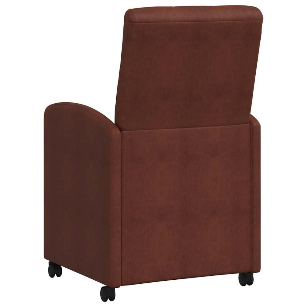 Produktbild för Matstolar med hjul med hjul 2 pcs Skinande brun 58 x 67 x 97 cm