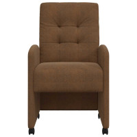 Produktbild för Matstolar med hjul 2 pcs Brun 58 x 67 x 97 cm Faux mockaläder