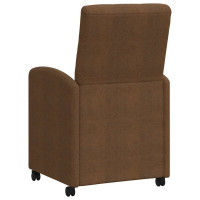 Produktbild för Matstolar med hjul 2 pcs Brun 58 x 67 x 97 cm Faux mockaläder