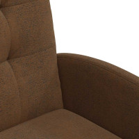 Produktbild för Matstolar med hjul 2 pcs Brun 58 x 67 x 97 cm Faux mockaläder