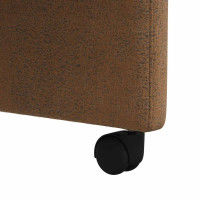 Produktbild för Matstolar med hjul 2 pcs Brun 58 x 67 x 97 cm Faux mockaläder