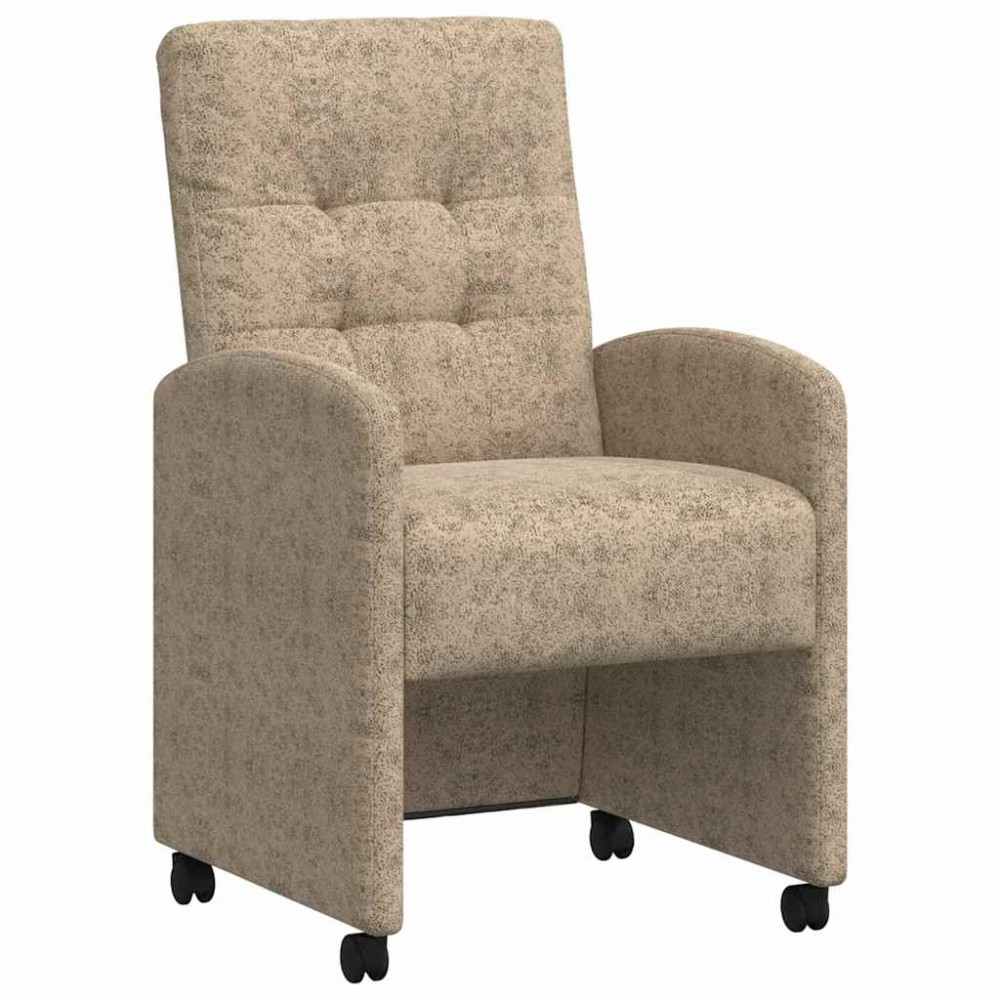 Produktbild för Matstolar med hjul med hjul 2 pcs Ljusgrå 58 x 67 x 97 cm