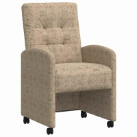 Produktbild för Matstolar med hjul med hjul 2 pcs Ljusgrå 58 x 67 x 97 cm