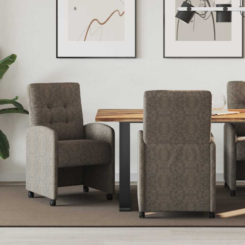 vidaXL Matstolar med hjul med hjul 2 pcs Mörkgrå 58 x 67 x 97 cm