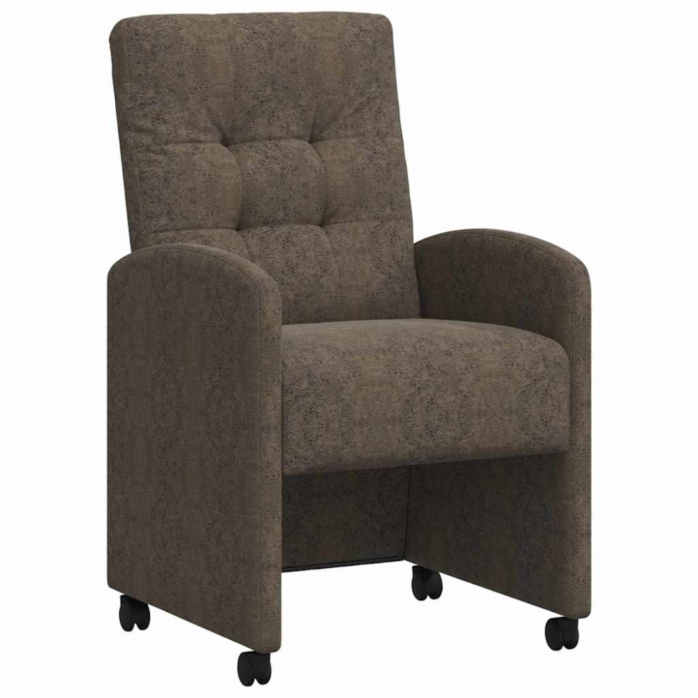 Produktbild för Matstolar med hjul med hjul 2 pcs Mörkgrå 58 x 67 x 97 cm