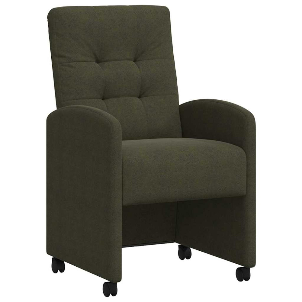 Produktbild för Matstolar med hjul med hjul 2 pcs Armégrön 58 x 67 x 97 cm
