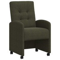 Produktbild för Matstolar med hjul med hjul 2 pcs Armégrön 58 x 67 x 97 cm